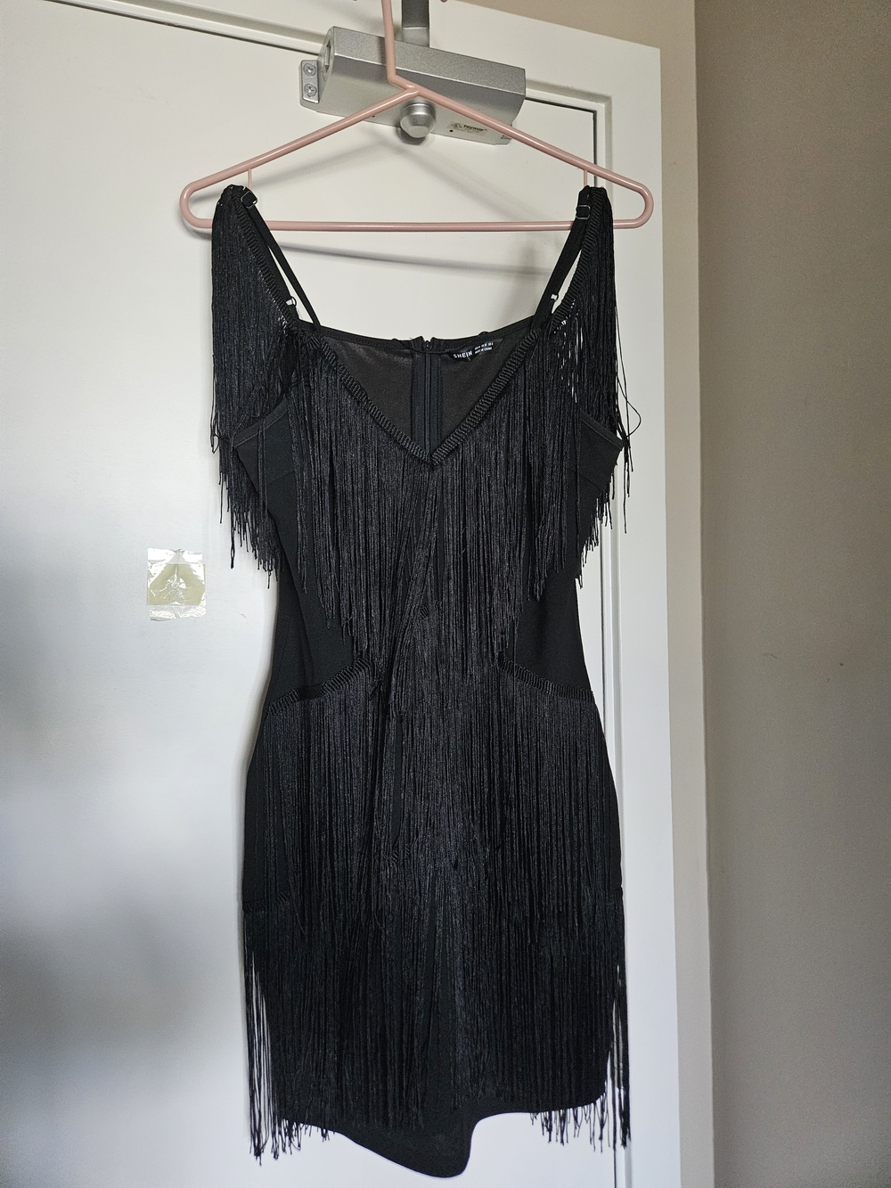 Black Fringe Evening Dress